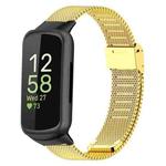 For Fitbit Inspire 3 xDfind Milanese Metal Buckle Watch Band(Gold)