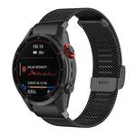For Garmin Fenix 8/7X/6X/5X 26mm xDfind Milanese Metal Buckle Watch Band(Black)