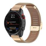 For Garmin Fenix 8/7X/6X/5X 26mm xDfind Milanese Metal Buckle Watch Band(Rose Gold)