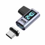 Type-C Male to Female PD240W 80Gbps 60K Digital Magnetic Suction Adapter, Style:Elbow Head(Space Grey)