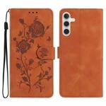 For Samsung Galaxy A05S Rose Flower Embossing Pattern Leather Phone Case(Brown)
