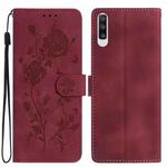 For Samsung Galaxy A10 / M10 Rose Flower Embossing Pattern Leather Phone Case(Red)