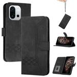 For OnePlus 13T Cubic Skin Feel Flip Leather Phone Case(Black)