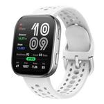 For Amazfit Bip 6 Silver Buckle Solid Color Silicone Watch Band(White)