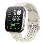 For Amazfit Bip 6 Silver Buckle Solid Color Silicone Watch Band(Ivory White)