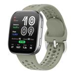For Amazfit Bip 6 Silver Buckle Solid Color Silicone Watch Band(Light Green)