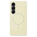 For Samsung Galaxy S24 5G 3-Side Coverage Thin Circle MagSafe Phone Case(Antique White)