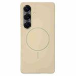For Samsung Galaxy S25 5G 3-Side Coverage Thin Circle MagSafe Phone Case(Desert Gold)