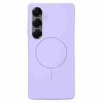 For Samsung Galaxy S25 5G 3-Side Coverage Thin Circle MagSafe Phone Case(Purple)