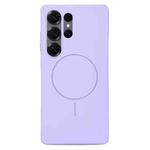 For Samsung Galaxy S25 Ultra 5G 3-Side Coverage Thin Circle MagSafe Phone Case(Purple)