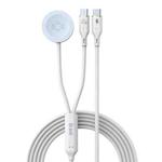 1-To-2 Type-C to Type-C Charging Cable Watch Wireless Charger for Apple Watch Series(White)