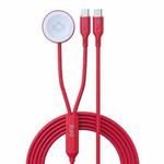 1-To-2 Type-C to Type-C Charging Cable Watch Wireless Charger for Apple Watch Series(Red)