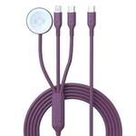 1-To-3 Type-C to 8 Pin / Type-C Charging Cable Watch Wireless Charger for Apple Watch Series(Purple)