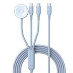 1-To-3 Type-C to 8 Pin / Type-C Charging Cable Watch Wireless Charger for Apple Watch Series(Blue)