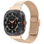 For Samsung Galaxy Watch Ultra 47mm Milanese Integrated Buckle Metal Watch Band(Rose Gold)