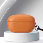 For Sony WF-1000XM5 Oily Leather Split Earphone Case(Orange)
