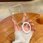 For Samsung Galaxy Z Flip7 5G Large Hole Camera MagSafe Magnetic Clear Acrylic TPU Case(Transparent)