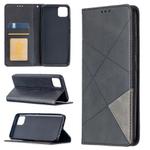 For OPPO Realme C11 Rhombus Texture Horizontal Flip Magnetic Leather Case with Holder & Card Slots(Black)