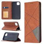 For OPPO Realme C11 Rhombus Texture Horizontal Flip Magnetic Leather Case with Holder & Card Slots(Brown)