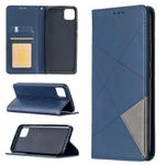 For OPPO Realme C11 Rhombus Texture Horizontal Flip Magnetic Leather Case with Holder & Card Slots(Blue)