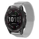 For Garmin Fenix 8/7X/6X/5X 26mm xDfind Milanese Quick Release Metal Watch Band(Silver)