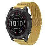 For Garmin Fenix 8/7X/6X/5X 26mm xDfind Milanese Quick Release Metal Watch Band(Gold)