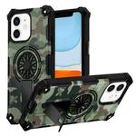 For iPhone 11 Camouflage Kickstand Rotating Shaft MagSafe Phone Case(Army Green Camouflage)