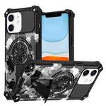 For iPhone 11 Camouflage Kickstand Rotating Shaft MagSafe Phone Case(Mint Green Camouflage)