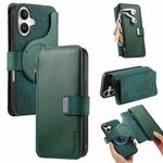 For iPhone 16 CaseNeo MagSafe RFID Anti-theft Zipper Wallet Retro Leather Phone Case(Green)