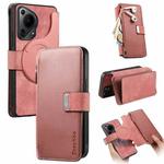 For Huawei Pura 70 Ultra CaseNeo MagSafe RFID Anti-theft Zipper Wallet Retro Leather Phone Case(Pink)