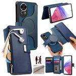 For Huawei nova 13 / 12 CaseNeo MagSafe RFID Anti-theft Zipper Wallet Retro Leather Phone Case(Blue)