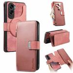 For Honor 90 Lite CaseNeo MagSafe RFID Anti-theft Zipper Wallet Retro Leather Phone Case(Pink)