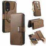 For Honor 90 CaseNeo MagSafe RFID Anti-theft Zipper Wallet Retro Leather Phone Case(Brown)