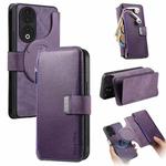 For Honor 90 CaseNeo MagSafe RFID Anti-theft Zipper Wallet Retro Leather Phone Case(Purple)