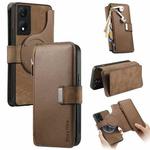 For Honor X7b CaseNeo MagSafe RFID Anti-theft Zipper Wallet Retro Leather Phone Case(Brown)