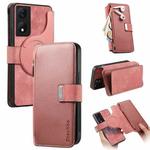 For Honor X7b CaseNeo MagSafe RFID Anti-theft Zipper Wallet Retro Leather Phone Case(Pink)