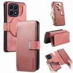 For Honor X8 5G CaseNeo MagSafe RFID Anti-theft Zipper Wallet Retro Leather Phone Case(Pink)
