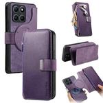 For Honor X6a CaseNeo MagSafe RFID Anti-theft Zipper Wallet Retro Leather Phone Case(Purple)