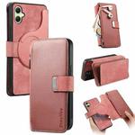 For Samsung Galaxy A06 CaseNeo MagSafe RFID Anti-theft Zipper Wallet Retro Leather Phone Case(Pink)