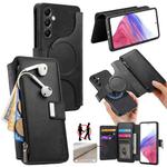 For Samsung Galaxy A14 5G CaseNeo MagSafe RFID Anti-theft Zipper Wallet Retro Leather Phone Case(Black)