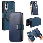 For Samsung Galaxy S25 Edge 5G CaseNeo MagSafe RFID Anti-theft Zipper Wallet Retro Leather Phone Case(Blue)