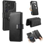 For Samsung Galaxy S25 Ultra 5G CaseNeo MagSafe RFID Anti-theft Zipper Wallet Retro Leather Phone Case(Black)