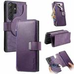 For Samsung Galaxy S25 Ultra 5G CaseNeo MagSafe RFID Anti-theft Zipper Wallet Retro Leather Phone Case(Purple)