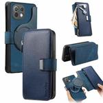 For Xiaomi Mi 11 Lite CaseNeo MagSafe RFID Anti-theft Zipper Wallet Retro Leather Phone Case(Blue)