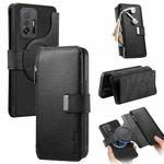 For Xiaomi Mi 11T / 11T Pro 5G CaseNeo MagSafe RFID Anti-theft Zipper Wallet Retro Leather Phone Case(Black)