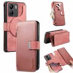 For Redmi 13C 4G / Poco M6 CaseNeo MagSafe RFID Anti-theft Zipper Wallet Retro Leather Phone Case(Pink)