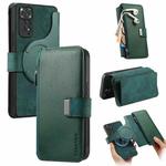 For Redmi Note 11 4G Global CaseNeo MagSafe RFID Anti-theft Zipper Wallet Retro Leather Phone Case(Green)