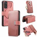 For Redmi Note 11 4G Global CaseNeo MagSafe RFID Anti-theft Zipper Wallet Retro Leather Phone Case(Pink)