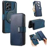 For Redmi Note 12 4G Global CaseNeo MagSafe RFID Anti-theft Zipper Wallet Retro Leather Phone Case(Blue)