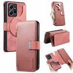 For Redmi Note 12 4G Global CaseNeo MagSafe RFID Anti-theft Zipper Wallet Retro Leather Phone Case(Pink)